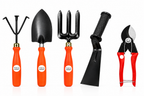 Garden Tools Set of 5 | Hand Trowel, Garden Fork, Cultivator, Pruning Cutter & Khurpa | Heavy Duty Gardening Tools for Home, Lawn & Plants