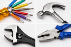 4-in-1 Multi-Purpose Hand Tool Kit – Combination Plier, 6-in-1 Hexagon Screwdriver Set, Claw Hammer & 200mm Adjustable Wrench for Home, Repair & DIY Work