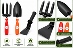 Garden Tool Set of 3 | Big Trowel, 3-Prong Garden Fork & Khurpa | Heavy-Duty Hand Tools for Gardening, Weeding, Digging & Soil Cultivation
