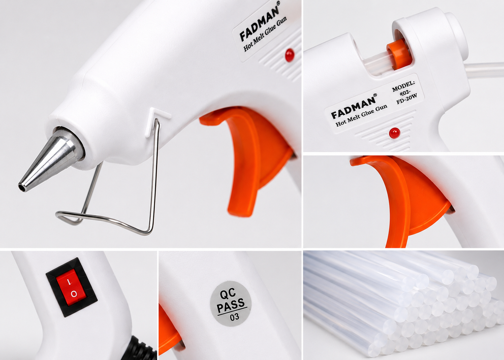 20W Hot Melt Glue Gun with 50 Pcs 7MM Glue Sticks | Mini Electric Adhesive Gun for DIY Crafts, Art, Repair & Home Projects (White)