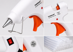 20W Hot Melt Glue Gun with 50 Pcs 7MM Glue Sticks | Mini Electric Adhesive Gun for DIY Crafts, Art, Repair & Home Projects (White)