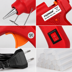 20W Hot Melt Glue Gun with 10 Pcs 7MM Glue Sticks | Mini Electric Adhesive Gun for DIY Crafts, Art, Repair & Home Projects (Red)