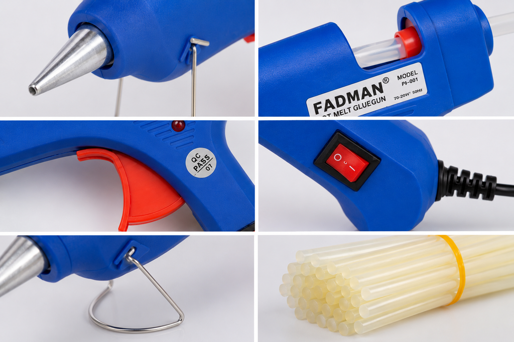 20W Hot Melt Glue Gun with 25 Pcs 7MM Glue Sticks | Mini Electric Adhesive Gun for DIY Crafts, Art, Repair & Home Projects (Blue)