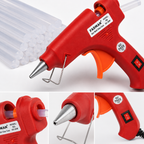 20W Hot Melt Glue Gun with 50 Pcs 7MM Glue Sticks | Mini Electric Adhesive Gun for DIY Crafts, Art, Repair & Home Projects (Red)