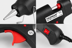 20W Hot Melt Glue Gun with 25 Pcs 7MM Glue Sticks | Mini Electric Adhesive Gun for DIY Crafts, Art, Repair & Home Projects (Black)