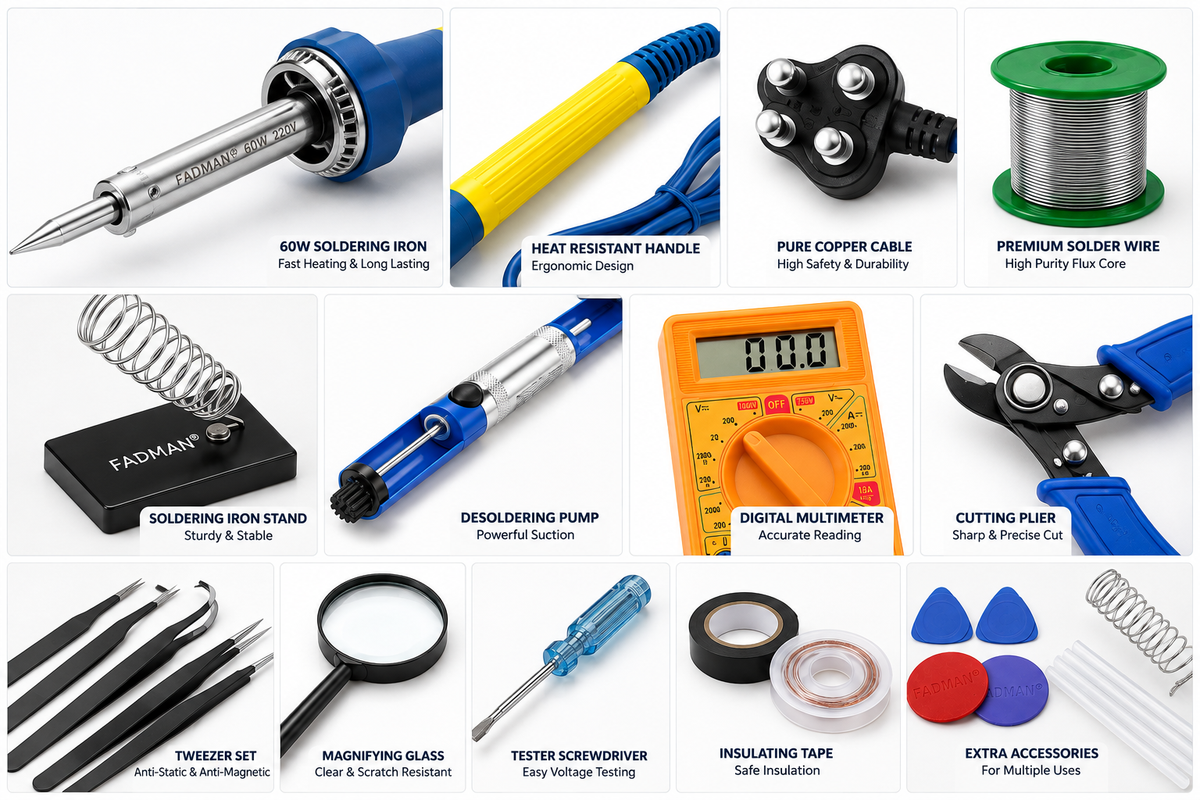 60W SOLDERING IRON KIT PACK OF 17