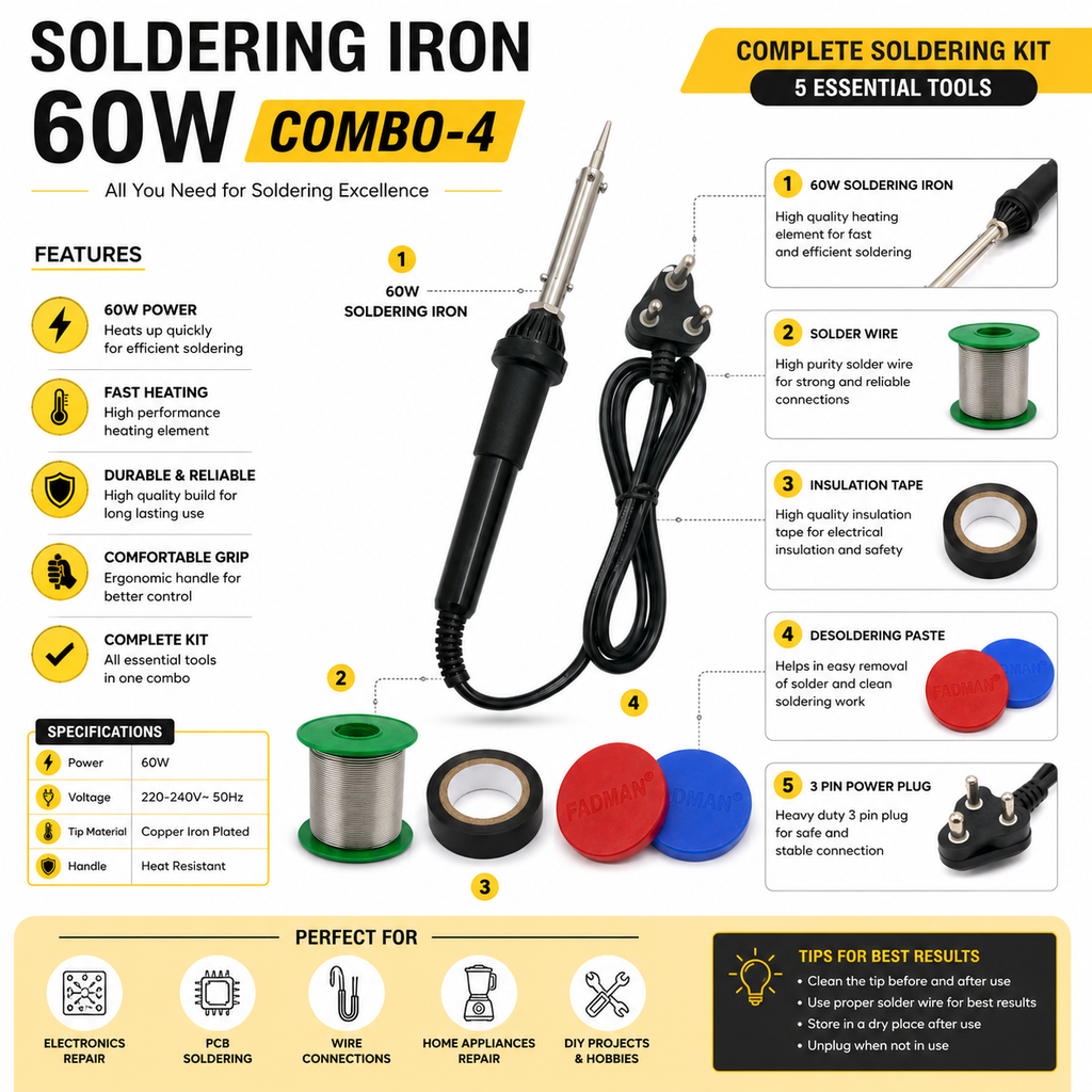 60W SOLDERING IRON KIT PACK OF 4