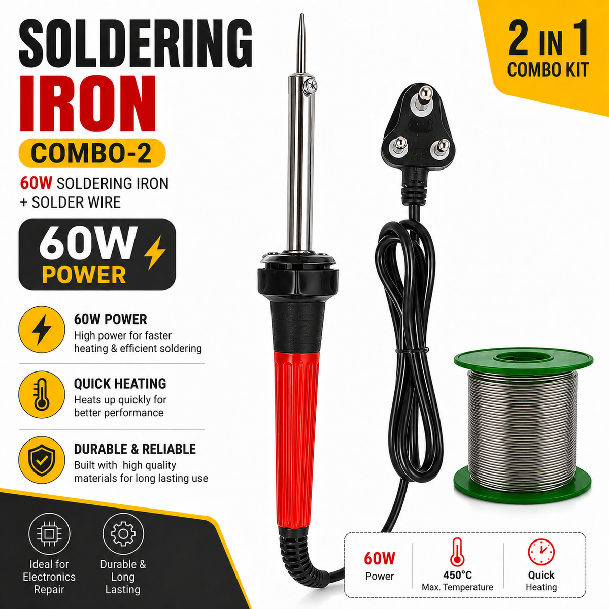 60W SOLDERING IRON KIT PACK OF 2