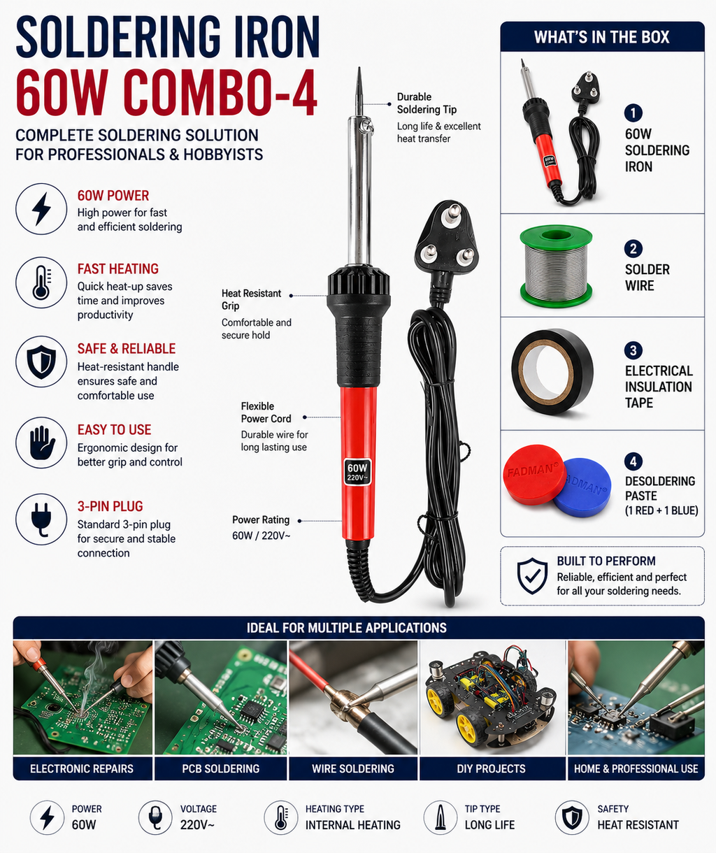 60W SOLDERING IRON KIT PACK OF 4
