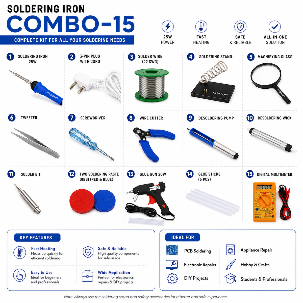 25W SOLDERING IRON KIT PACK OF 15