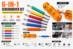 6 Pcs Precision Screwdriver Set with Magnetic Tips, Flat & Phillips Head Screwdrivers, Mini Hand Tool Kit for Electronics, Mobile, Laptop, Watch & DIY Repair