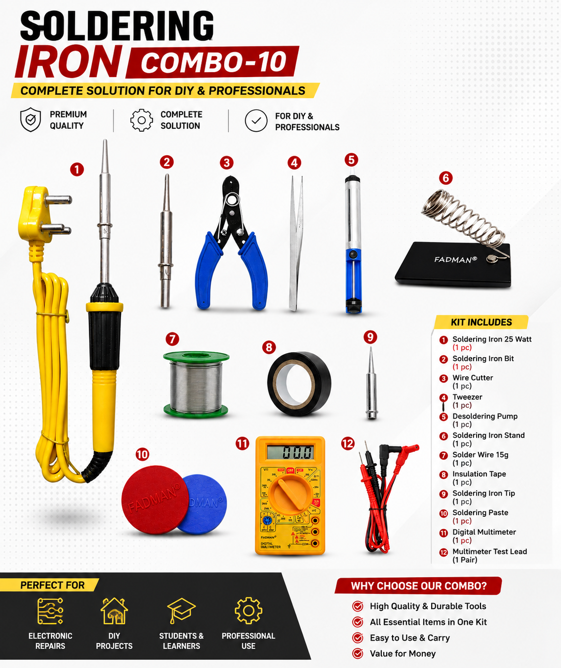 25W SOLDERING IRON KIT PACK OF 10