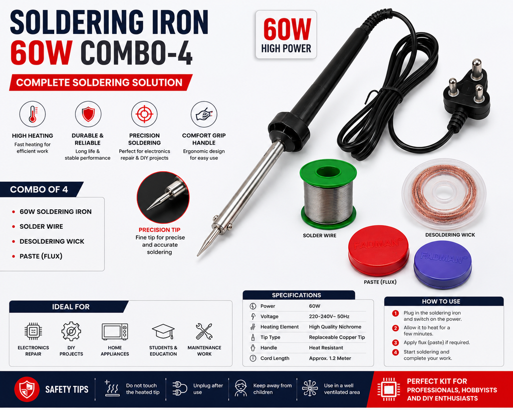 60W SOLDERING IRON KIT PACK OF 4