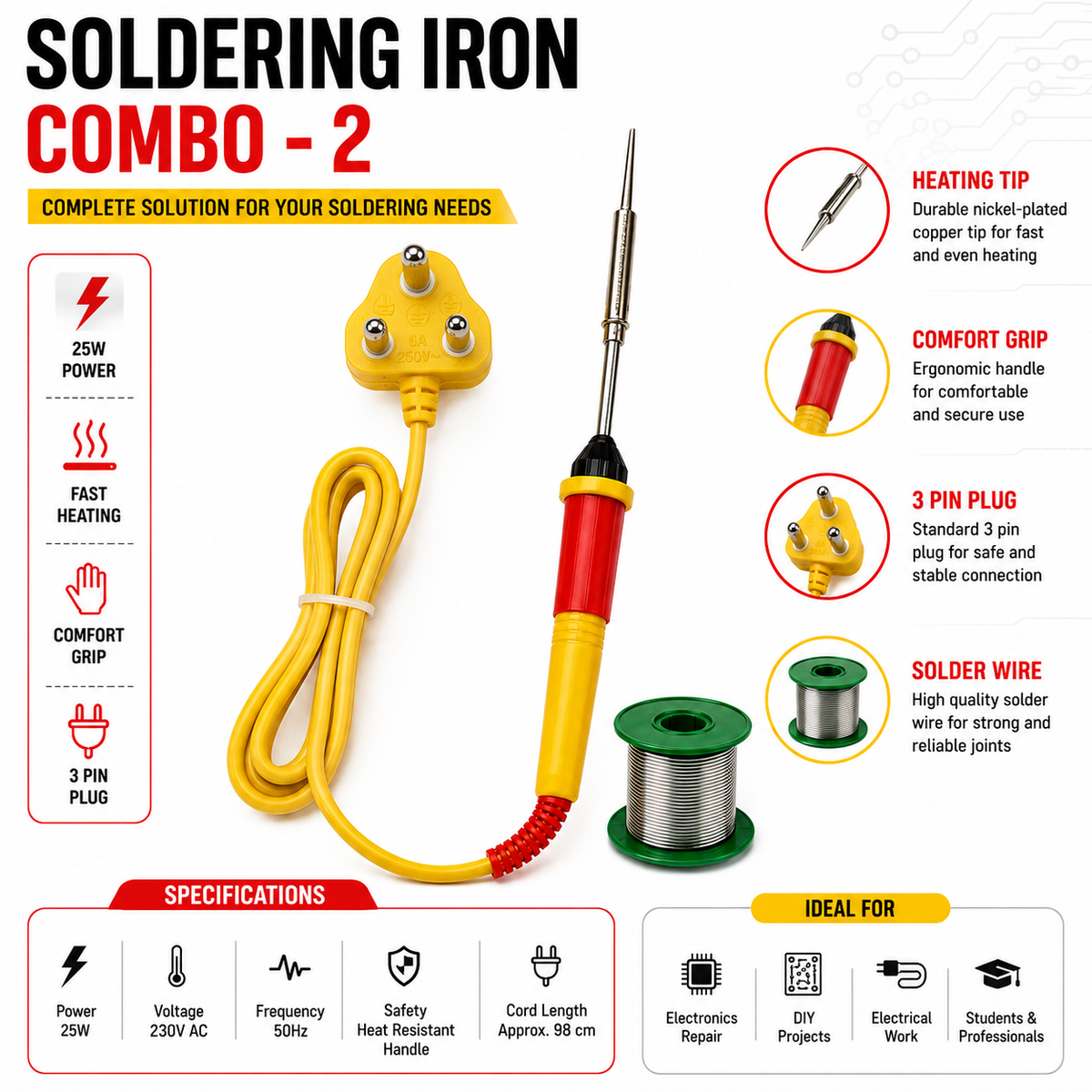 25W SOLDERING IRON KIT PACK OF 2