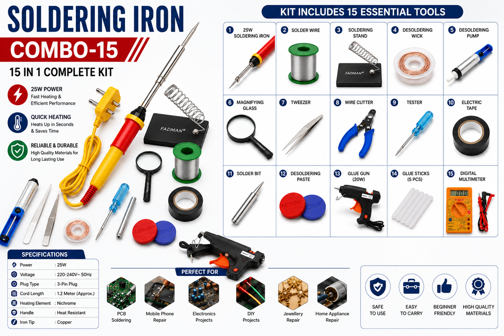 25W SOLDERING IRON KIT PACK OF 15