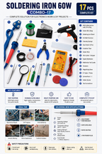 60W SOLDERING IRON KIT PACK OF 17