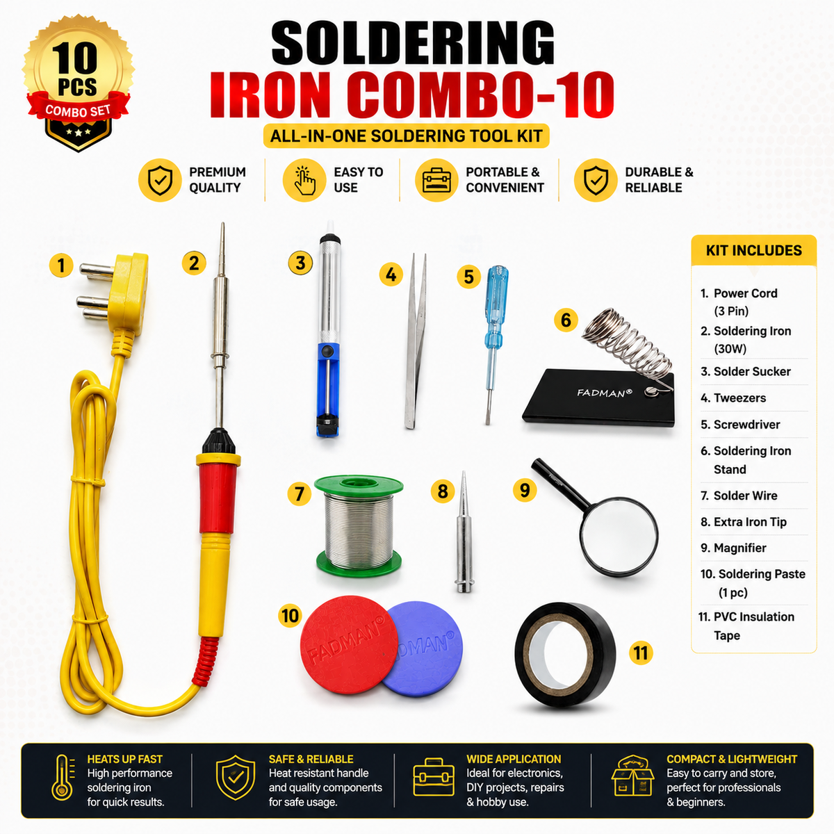 25W SOLDERING IRON KIT PACK OF 10
