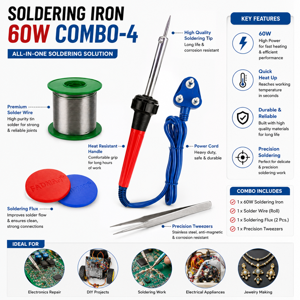 60W SOLDERING IRON KIT PACK OF 4