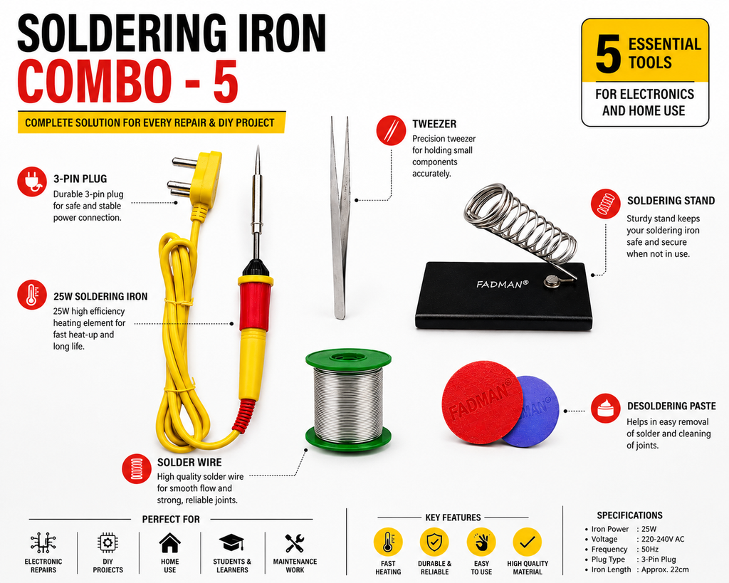25W SOLDERING IRON KIT PACK OF 5