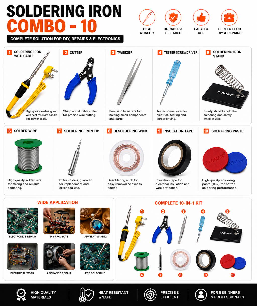 25W SOLDERING IRON KIT PACK OF 10