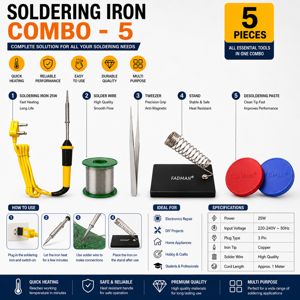 25W SOLDERING IRON KIT PACK OF 5