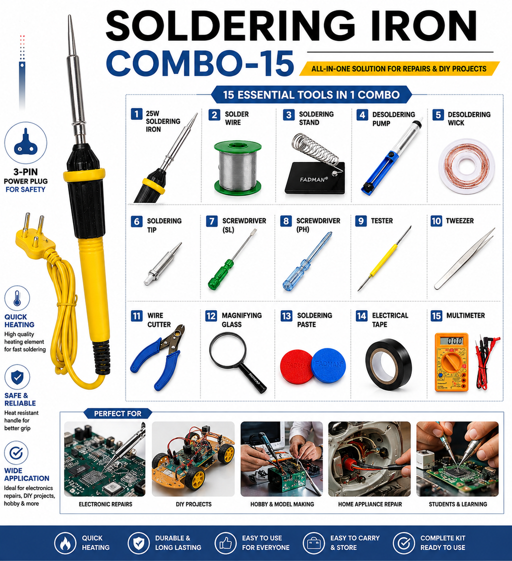 25W SOLDERING IRON KIT PACK OF 15
