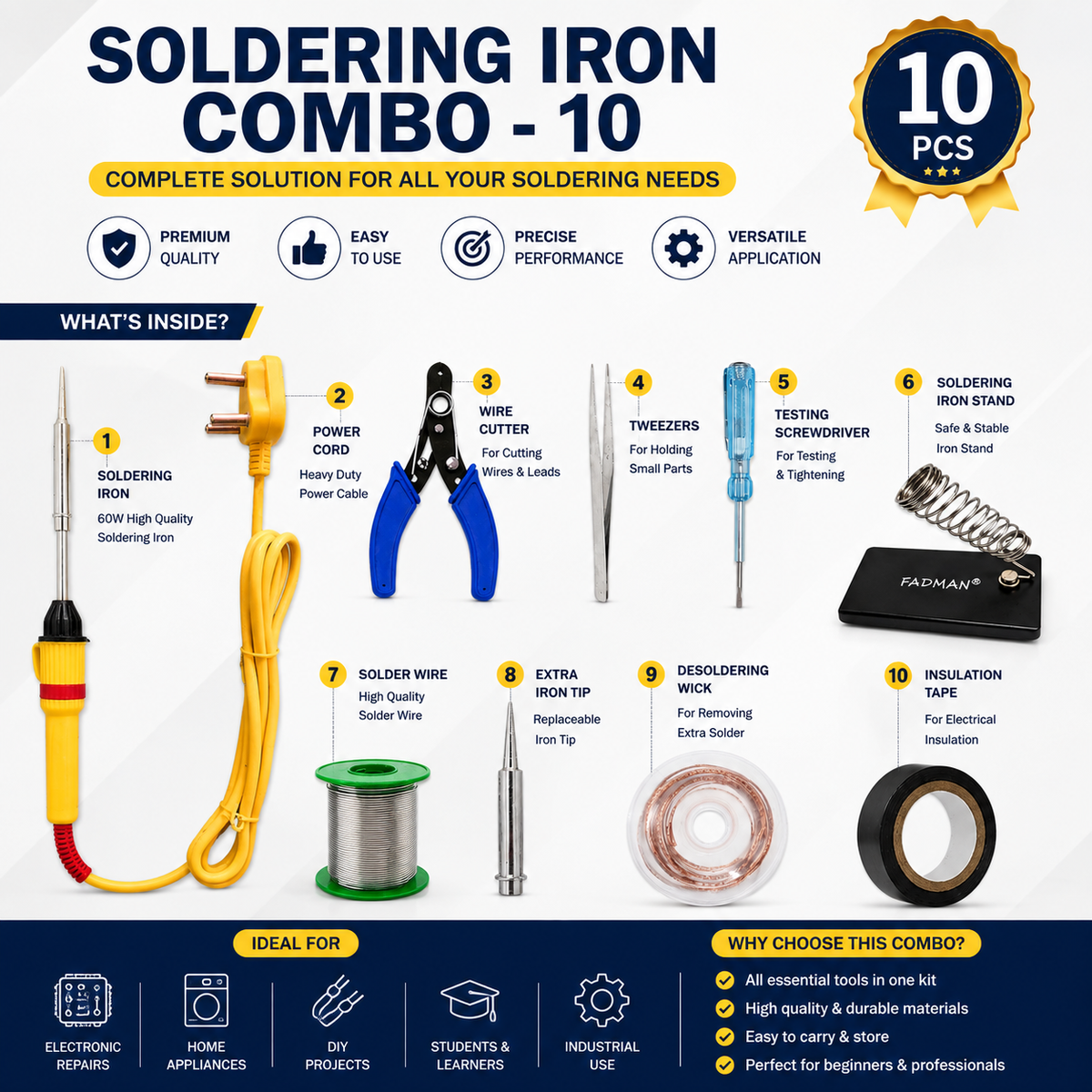 25W SOLDERING IRON KIT PACK OF 10