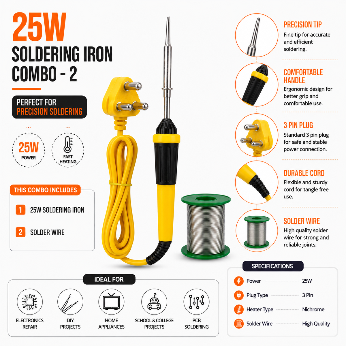 25W SOLDERING IRON KIT PACK OF 2
