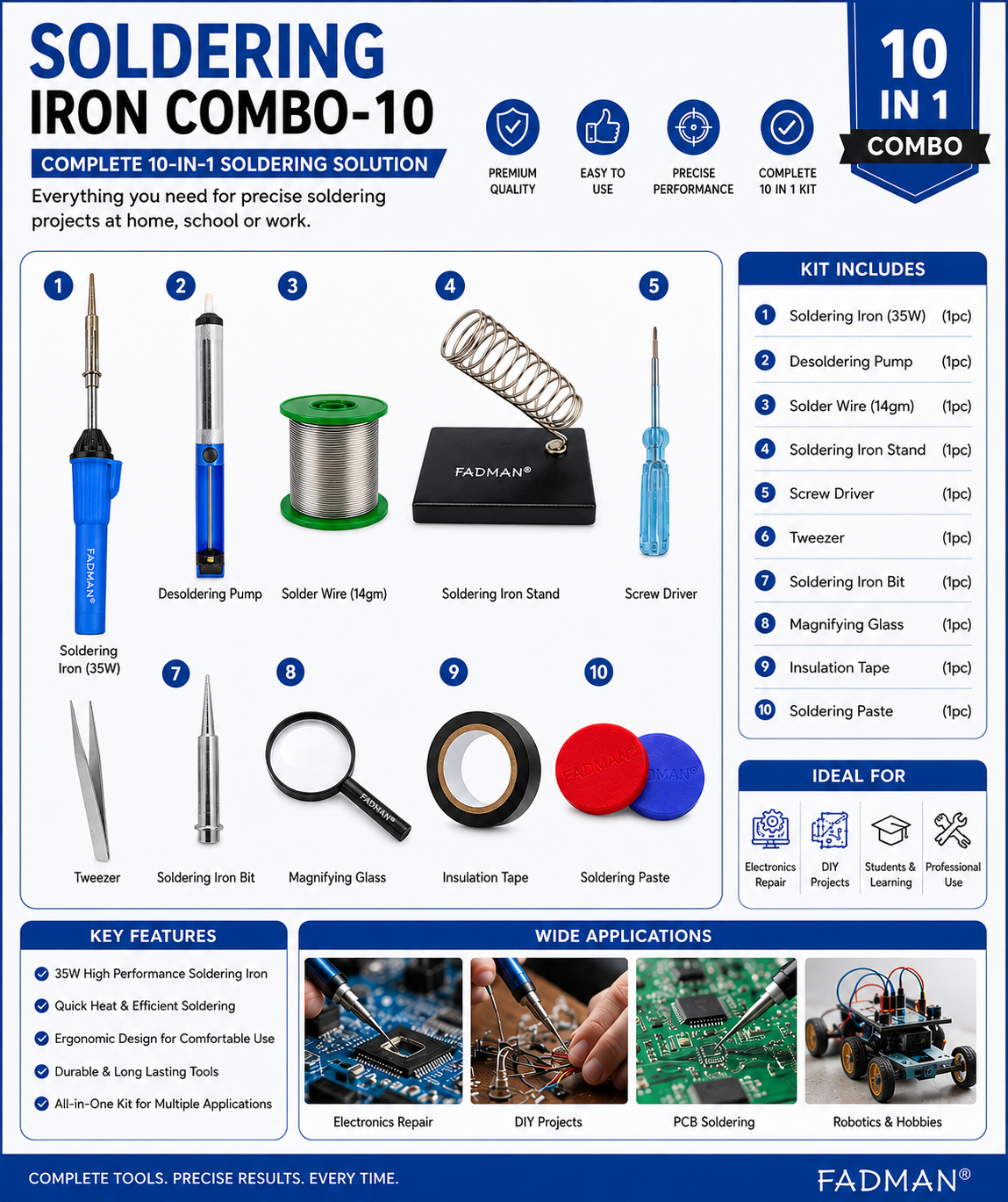 25W SOLDERING IRON KIT PACK OF 10