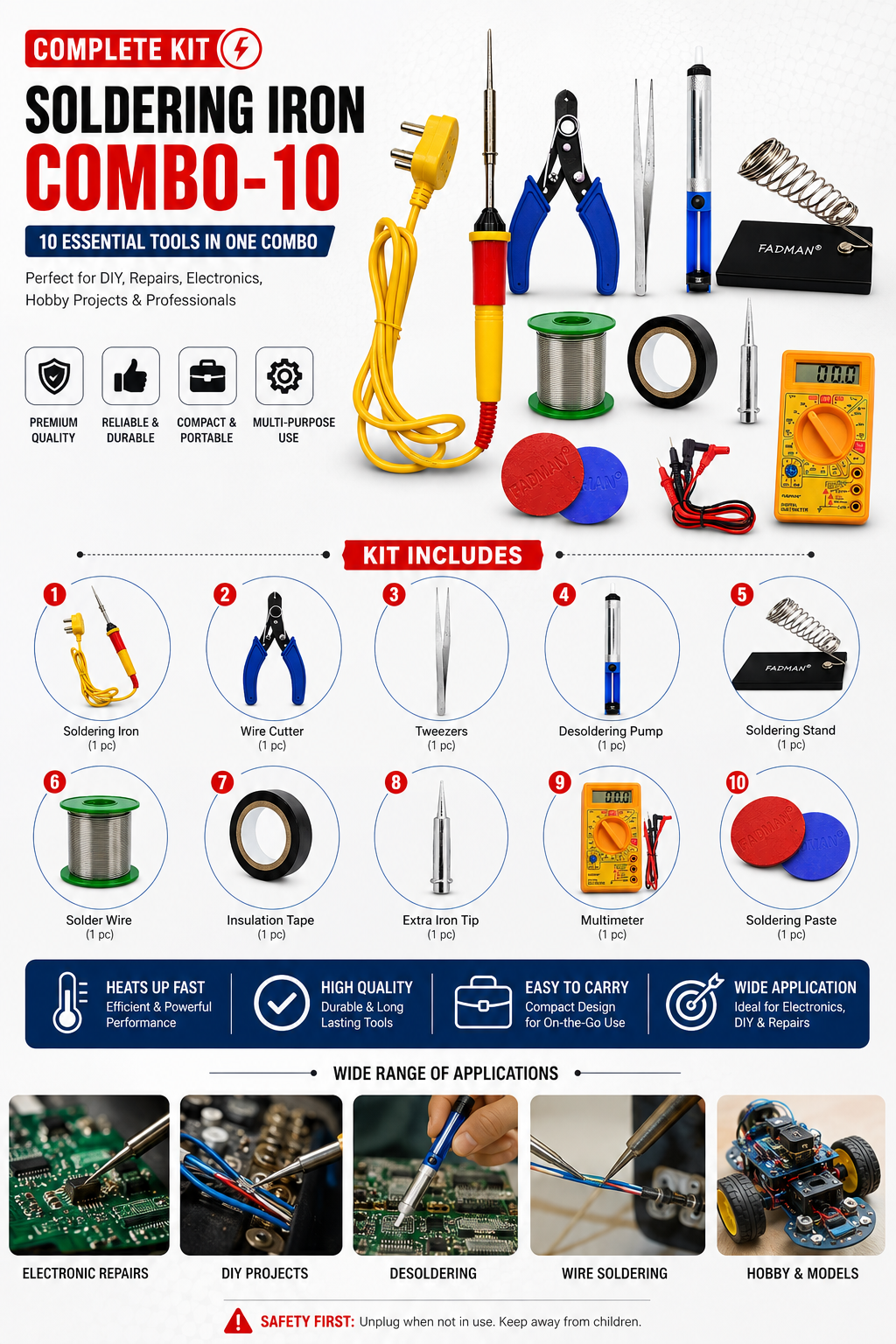 25W SOLDERING IRON KIT PACK OF 10