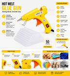 20W Hot Melt Glue Gun with 50 Pcs 7MM Glue Sticks | Mini Electric Adhesive Gun for DIY Crafts, Art, Repair & Home Projects (Yellow)