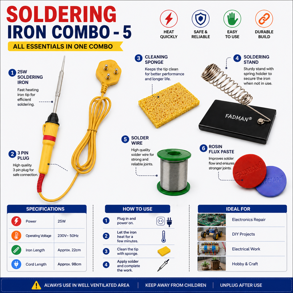 25W SOLDERING IRON KIT PACK OF 5