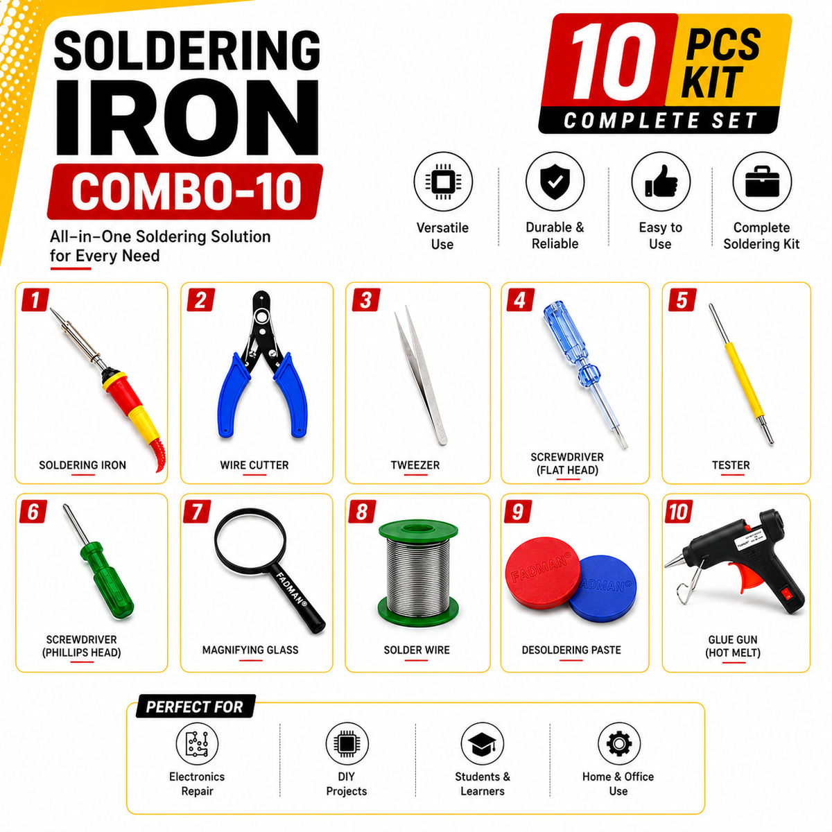 25W SOLDERING IRON KIT PACK OF 10