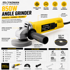 850W Angle Grinder 100mm Heavy Duty Electric Power Tool, 11000 RPM, Spindle Lock, Adjustable Protective Guard for Cutting, Grinding & Polishing (Yellow)