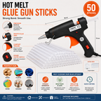 20W Hot Melt Glue Gun with 50 Pcs 7MM Glue Sticks | Mini Electric Adhesive Gun for DIY Crafts, Art, Repair & Home Projects (Black)