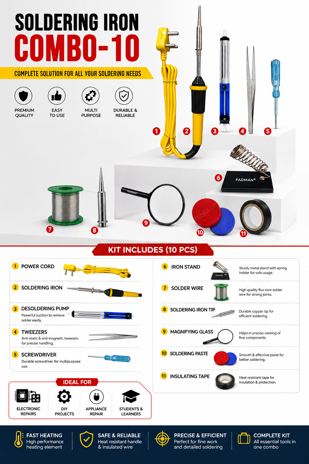 25W SOLDERING IRON KIT PACK OF 10