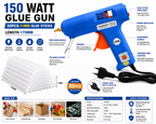 150W Hot Melt Glue Gun with 30 Pcs 11MM Glue Sticks | High Temperature Electric Adhesive Gun for DIY, Craft, Repair, Art & Home Projects