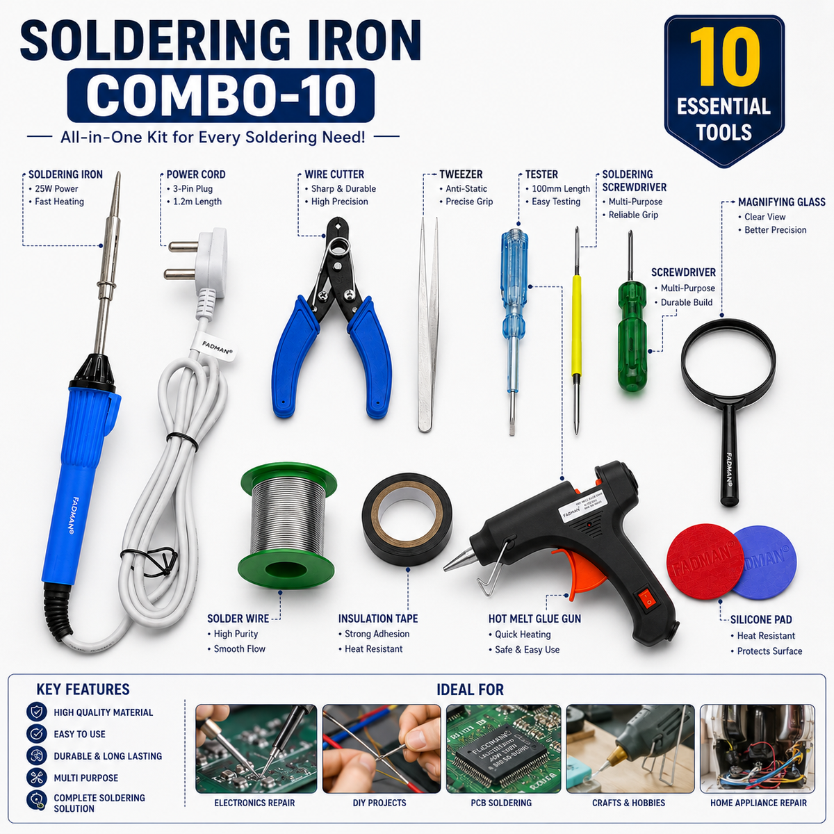 25W SOLDERING IRON KIT PACK OF 10