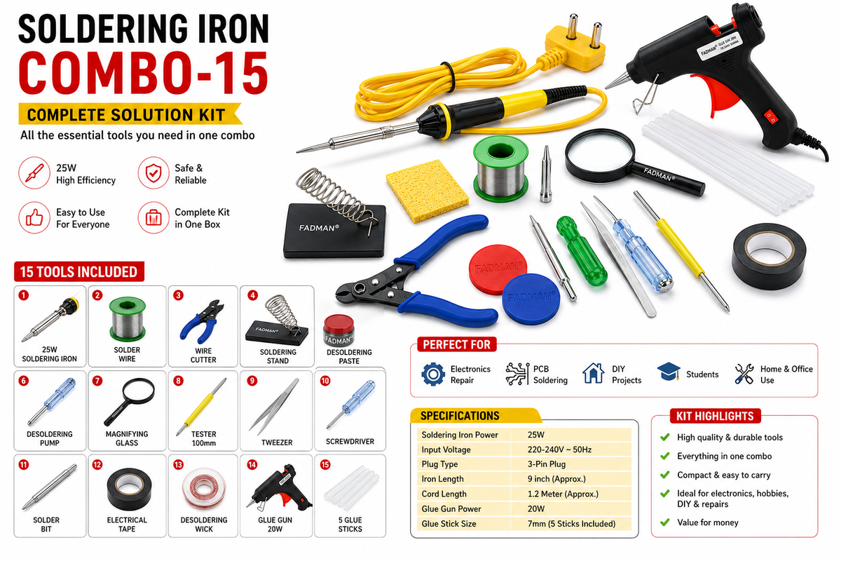 25W SOLDERING IRON KIT PACK OF 15
