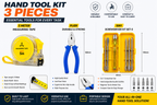 3-in-1 Hand Tool Kit with Combination Plier, 5-in-1 Interchangeable Screwdriver Set & 5 Meter Measuring Tape for Home, DIY & Repair Work