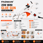 20W Hot Melt Glue Gun with 5 Pcs 7MM Glue Sticks | Mini Electric Adhesive Gun for DIY Crafts, Art, Repair & Home Projects (White)