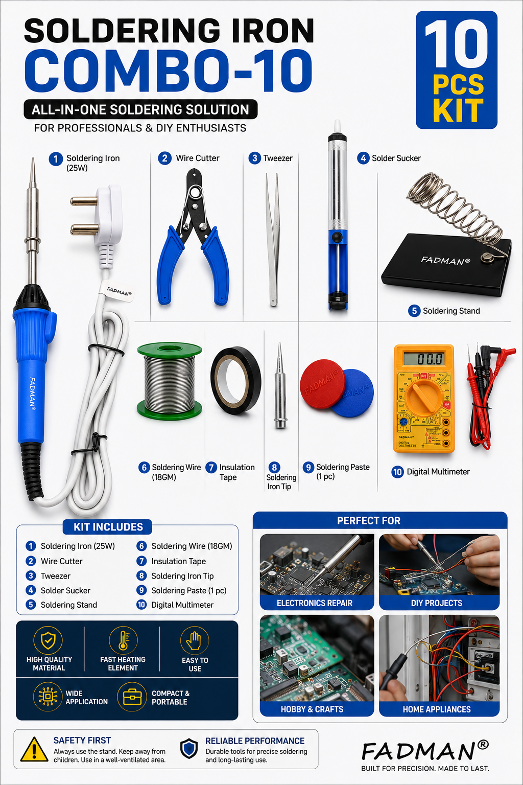 25W SOLDERING IRON KIT PACK OF 10
