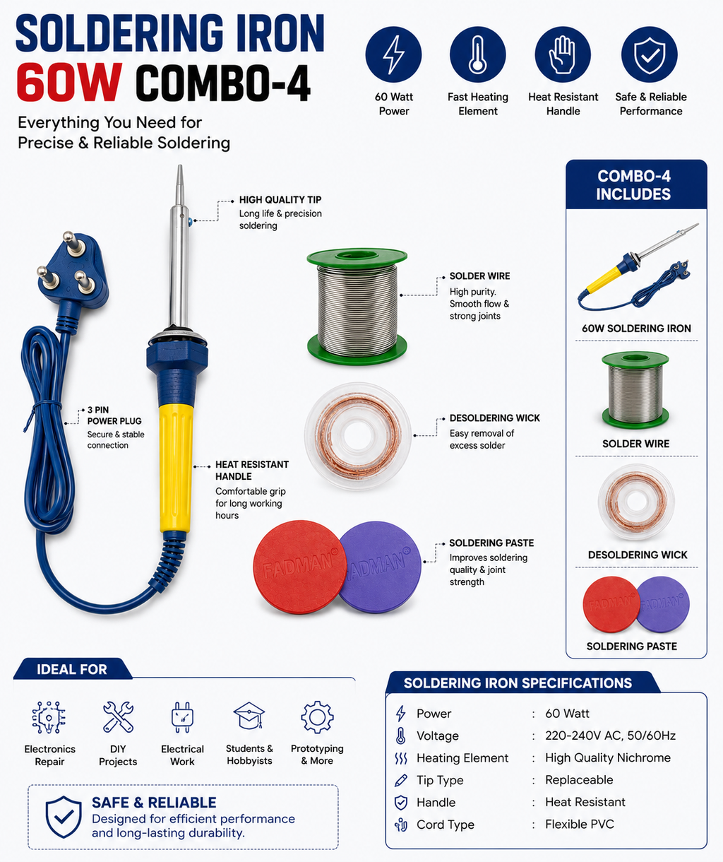 60W SOLDERING IRON KIT PACK OF 4