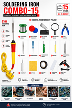 25W SOLDERING IRON KIT PACK OF 15