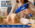 150W Hot Melt Glue Gun with 30 Pcs 11MM Glue Sticks | High Temperature Electric Adhesive Gun for DIY, Craft, Repair, Art & Home Projects
