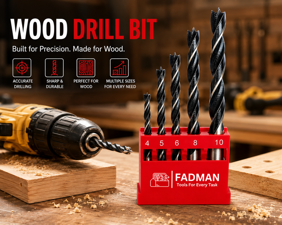 Wood Drill Bit Set 4–10mm, 5 Pcs