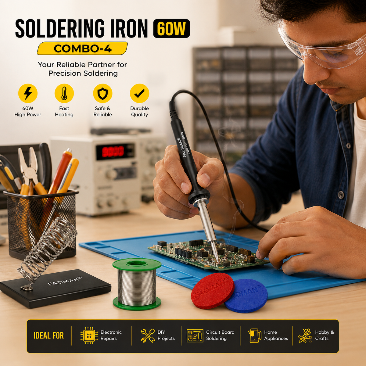 60W SOLDERING IRON KIT PACK OF 4