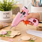 20W Hot Melt Glue Gun with 5 Pcs 7MM Glue Sticks | Mini Electric Adhesive Gun for DIY Crafts, Art, Repair & Home Projects (Pink)