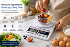 Digital Kitchen Weighing Scale, 10 kg Capacity, 1 g Precision, Electronic Food Weight Machine with Tare & Multiple Units, LCD Display for Cooking, Baking & Household Use
