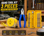 3-in-1 Hand Tool Kit with Combination Plier, 5-in-1 Interchangeable Screwdriver Set & 5 Meter Measuring Tape for Home, DIY & Repair Work